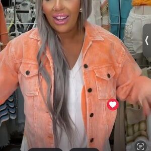 POL orange corduroy raw edge jacket. Small. Never worn.